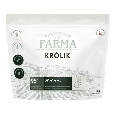 Karma sucha dla psa Farma Adult Tłoczona na Zimno Królik 2kg