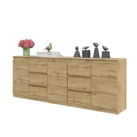 komoda-mikel-dab-wotan-200-cm-6-szuflad-3-drzwi-3-polki-zestaw-do-salonu
