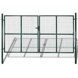 furtka-ogrodzeniowa-stalowa-ciemnozielona-306-x-200-cm-z-zamkiem