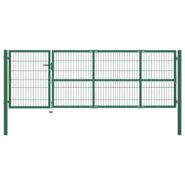 furtka-ogrodowa-z-zielonej-stali-100-cm-slupki-6x6x150-cm-350-cm