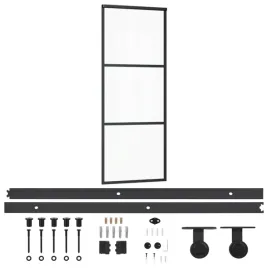 przesuwne-drzwi-szklane-esg-76x205-cm-przezroczyste-czarne-z-osprzetem
