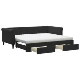 rozkladana-lezanka-z-szufladami-czarna-229-x-100-x-68-cm-2-materace-90-x