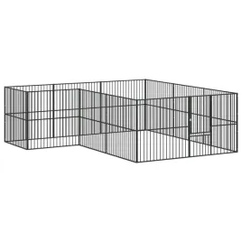 klatka-dla-psa-czarna-303x300x100-cm-ze-stali-galwanizowanej