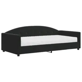 lozko-dzienne-2-w-1-z-materacem-aksamitne-czarne-222-x-110-x-75-cm