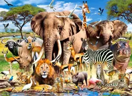 puzzle-200-ukladanka-zwierzeta-sawanny-afryki-safarii-lew-slon-7-castor
