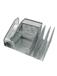 organizer-na-biurko-6komor-na-tasme-pg9092-przybornik-siatka-srebrny-penandgo