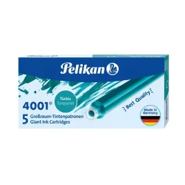 naboje-pelikan-do-piora-dlugie-5-szt-4001-atrament-turkusowe