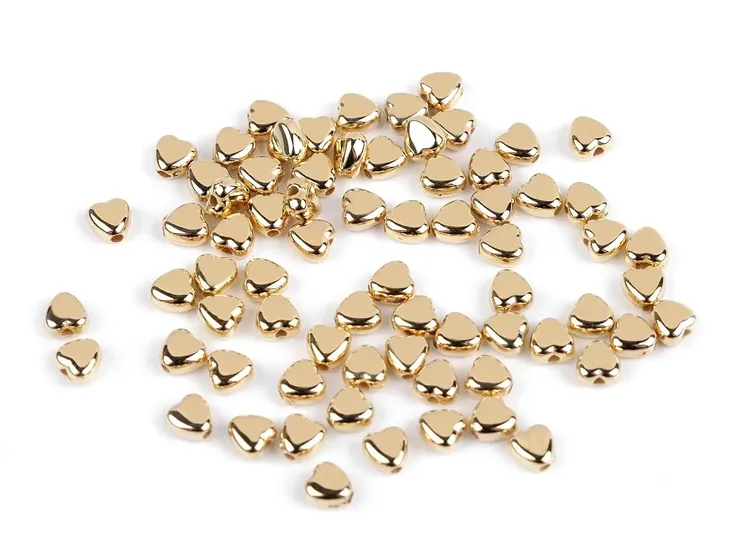 SERDUSZKO MINI DO BRANSOLETEK HANDMADE DIY DEKOR JASNY ZŁOTY 6X6MM 30SZT