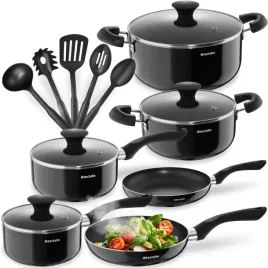 zestaw-garnkow-i-patelni-tectake-15-el-aluminiowy-czarny-non-stick