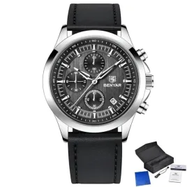czarny-zegarek-meski-benyar-na-skorzanym-pasku-elegancki-chronograf-pudelko