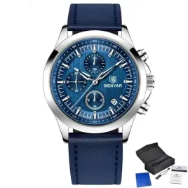czarny-zegarek-meski-benyar-na-skorzanym-pasku-elegancki-chronograf-pudelko