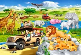 puzzle-40-maxi-ukladanka-safari-zwierzeta-afryka-lew-zyrafa-slon-4-castor