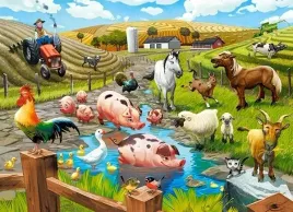 puzzle-70-ukladanka-zwierzeta-wies-farma-swinia-krowa-kon-koza-5-castor