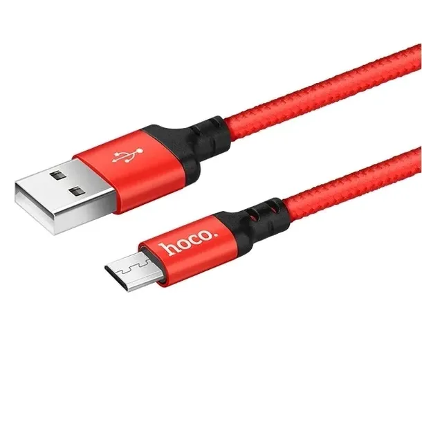 hoco-kabel-x14-micro-usb-3-1a-2m-czerwony-stan-nowy