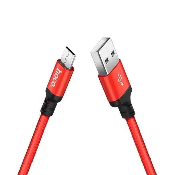 hoco-kabel-x14-micro-usb-3-1a-2m-czerwony-stan-nowy-kolor-czerwony