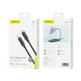 foneng-kabel-xs07-usb-c-lightning-pd-27w-1-2m-czarny