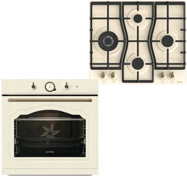Zestaw GORENJE BOS67372CLI + GW6D42CLI RETRO AGD Kremowy piekarnik + płyta