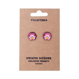 kolczyki-wkrety-folk-kwiaty-lowickie-rozowe