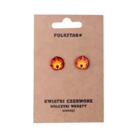kolczyki-wkrety-folk-kwiaty-lowickie-czerwone