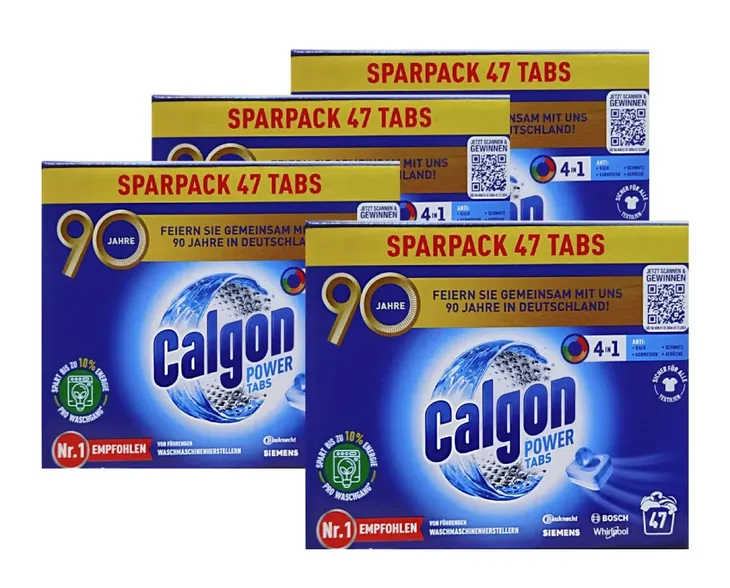 Calgon Power Tabs 4w1 odkamieniacz pralki w tabletkach 4 x 47 szt - 188 szt