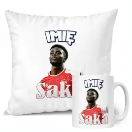 zestaw-personalizowany-kubek-poduszka-bukayo-saka-arsenal