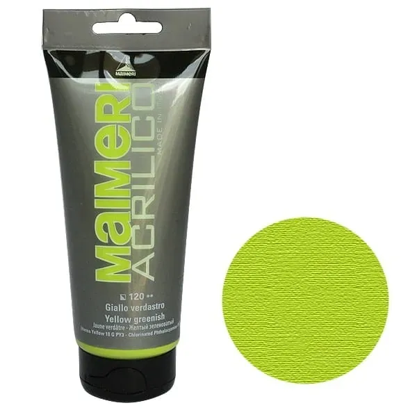 Farba akrylowa MAIMERI Acrylico 200 ml - 120 - YELLOW GREENISH