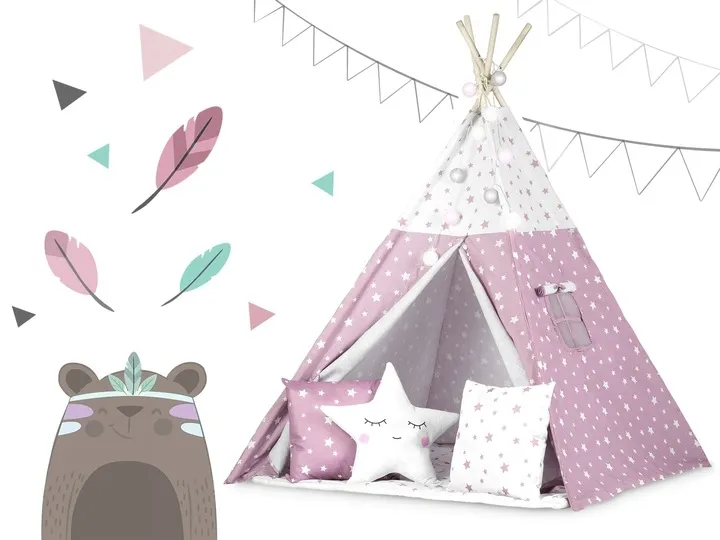 tipi-namiot-dla-dzieci-teepee-lampki-poduszki