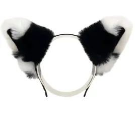 urocze-futrzane-kocie-lisie-uszy-cosplay-anime-furry-opaska-czarno-szare