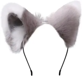 urocze-futrzane-kocie-lisie-uszy-cosplay-anime-furry-opaska-szaro-biale