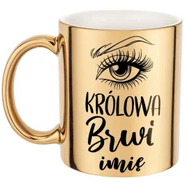 zloty-kubek-personalizowany-krolowa-brwi-dla-stylistki-prezent