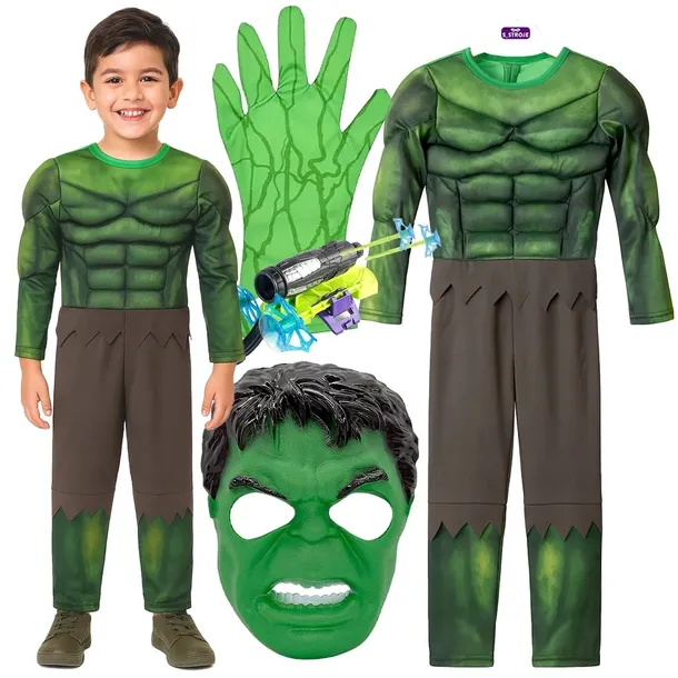 HULK STRÓJ KARNAWAŁOWY PRZEBRANIE MASKA KOSTIUM HULKA RĘKAWICA 110 / 116