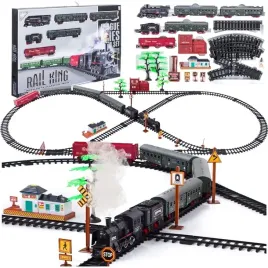 ogromna-kolejka-elektryczna-lokomotywa-parowa-dymiaca-5-wagonow-zwrotnice