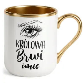kubek-premium-zloty-personalizowany-krolowa-brwi-dla-stylistki-prezent