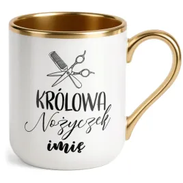 kubek-premium-zloty-personalizowany-krolowa-nozyczek-dla-fryzjerki-prezent