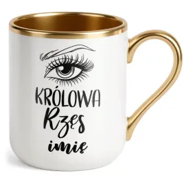 kubek-premium-zloty-personalizowany-krolowa-rzes-dla-stylistki-prezent