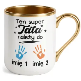 kubek-premium-zloty-personalizowany-dzien-ojca-tata-nalezy-do-2-dzieci