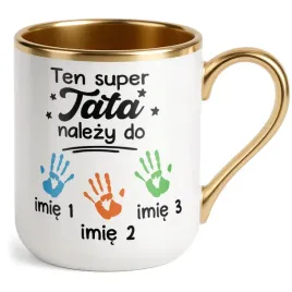 kubek-premium-zloty-personalizowany-dzien-ojca-tata-nalezy-do-3-dzieci