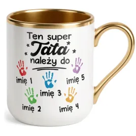 kubek-premium-zloty-personalizowany-dzien-ojca-tata-nalezy-do-5-dzieci