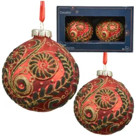 bombki-choinkowe-czerwone-zlobione-dekorowane-8-cm-2-szt-zdobione-ozdoby