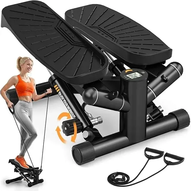 Stepper skrętny 2w1 z linkami VANNECT 8708 cichy mini z LCD hydrauliczny
