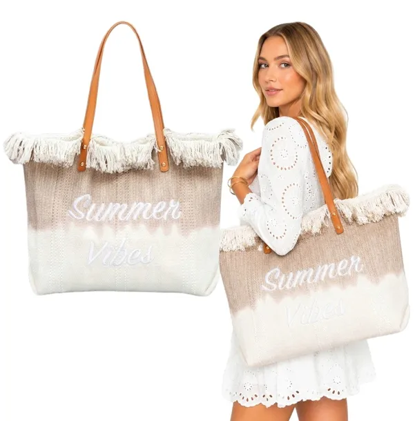 DUŻA DAMSKA TORBA ZAKUPOWA PLAŻOWA MIEJSKA SHOPPER NA WAKACJĘ PLAŻĘ