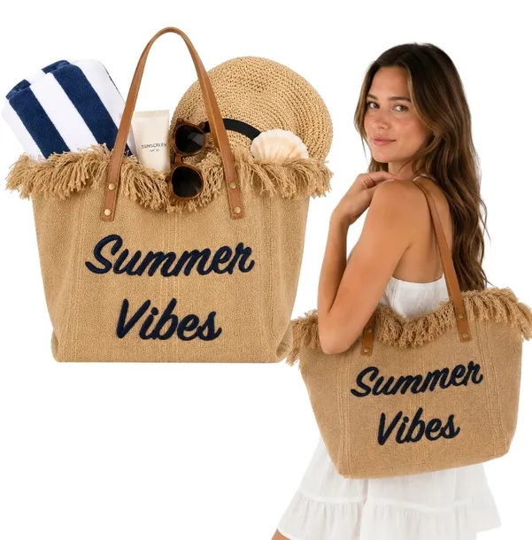 DUŻA DAMSKA TORBA ZAKUPOWA PLAŻOWA MIEJSKA SHOPPER NA WAKACJĘ PLAŻĘ
