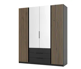 wysoka-szafa-z-lamelami-200cm-czarny-mat-dab-evoke-lustro-kora-lp