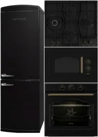 zestaw-retro-gorenje-czarny-komplet-agd-zabudowa-z-lodowka-wolnostojaca