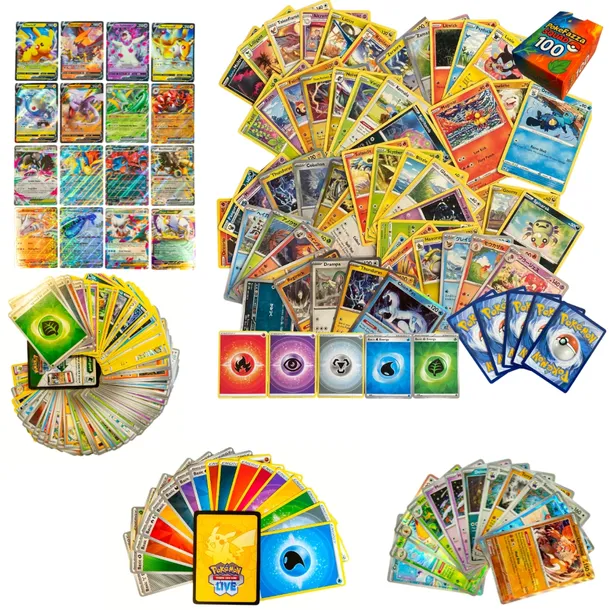 Super Zestaw 140 ORYGINALNYCH Kart Pokemon w tym 20 HOLO i 20 Kart Trenerów