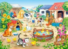 puzzle-60-ukladanka-dla-dzieci-zwierzeta-wies-farma-piesek-kotek-5-castor