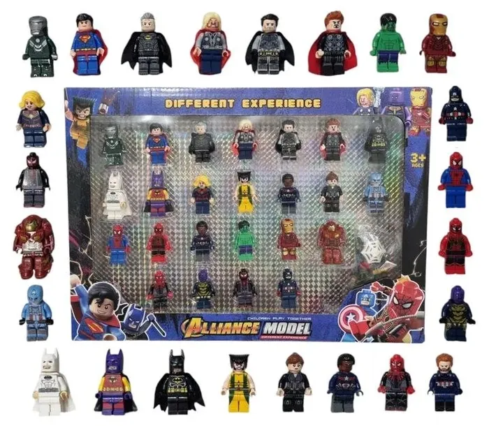Zestaw figurek avengers 24 ludziki superbohaterowie, hulk, kapitan ameryka