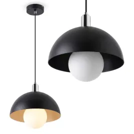 lampa-wiszaca-g9-duza-polkula-30-cm-czarna-chrom-bialy-klosz-kulka-szklana