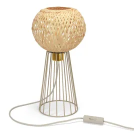 lampka-nocna-biurkowa-boho-bambusowa-bezowa-loft-e27-druciana-luxolar
