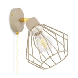 kinkiet-loft-bezowy-e27-ruchomy-druciany-diament-z-wlacznikiem-lancuszkowym